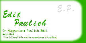 edit paulich business card